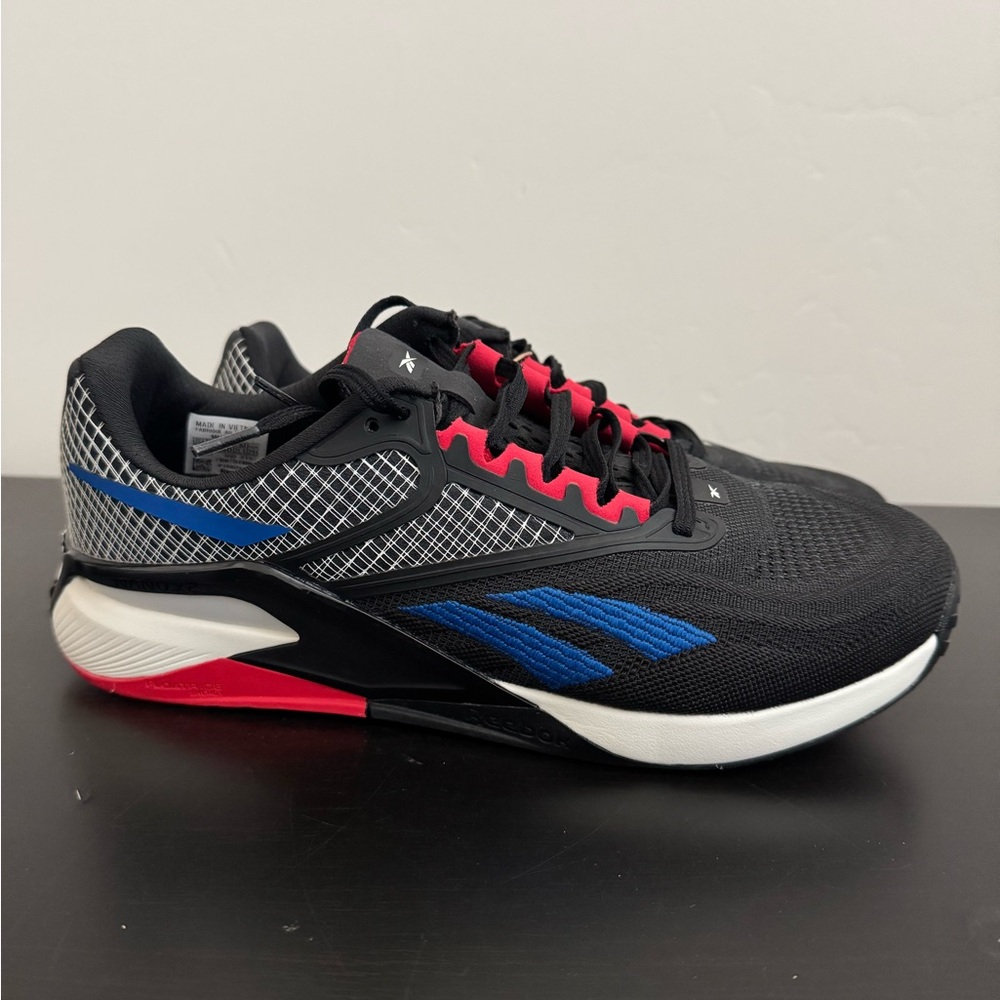 Reebok Black and Blue Athletic Shoes with Breathable Mesh